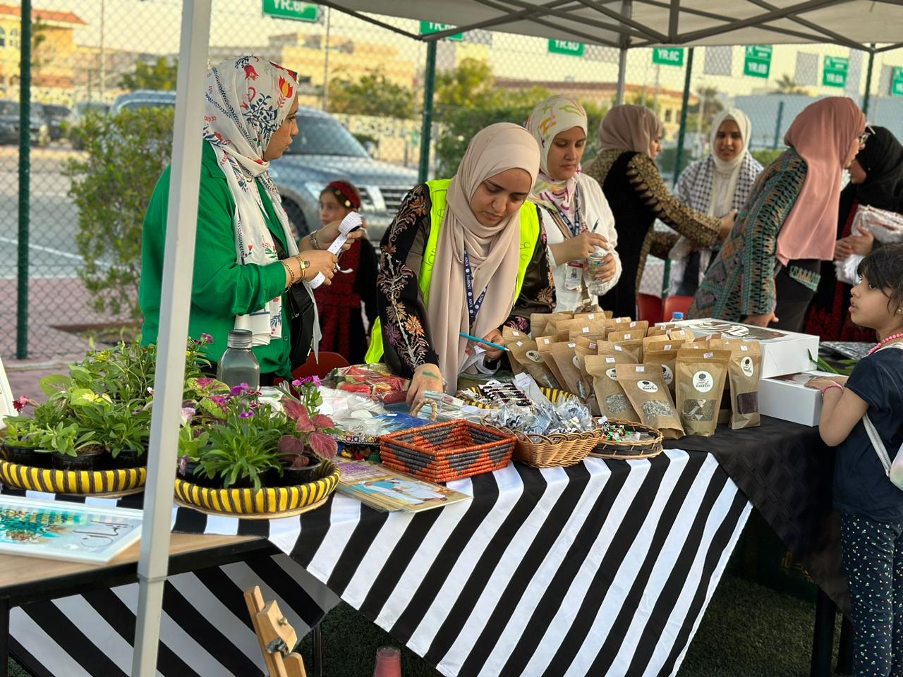 Parents and students at Al Salam Community School hosted stalls during the school's fundraising event for Gaza.